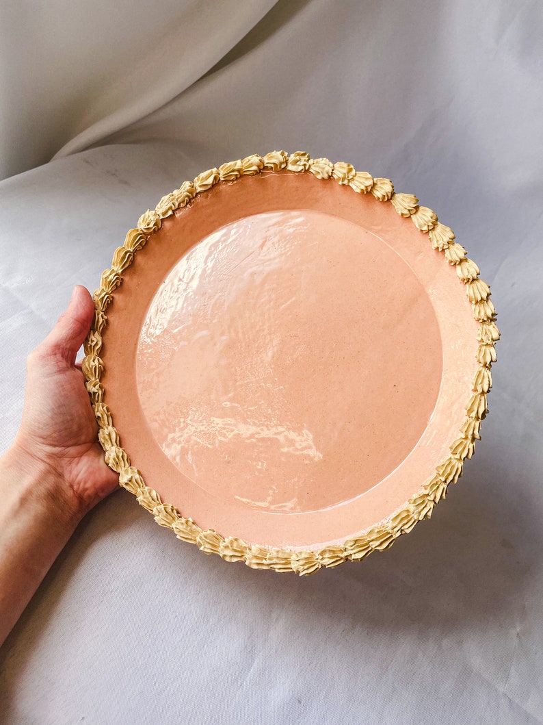 Large Round Ceramic Cake Tray image 1