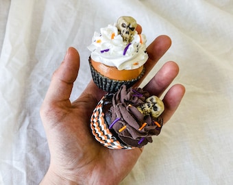 Halloween Fake Mini Cupcake Magnets - Vanilla and Chocolate 2 pack