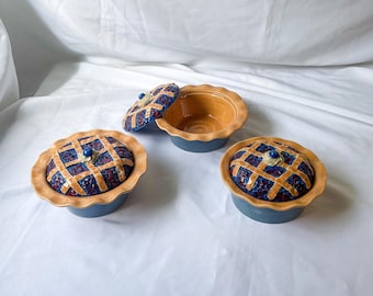 Ceramic Blueberry Pie Jars