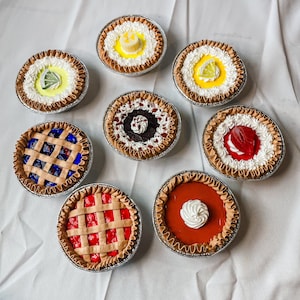 Customizable Fake Mini Pies: Cherry, Blueberry, Lemon, Strawberry, and More