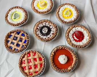 Customizable Fake Mini Pies: Cherry, Blueberry, Lemon, Strawberry, and More