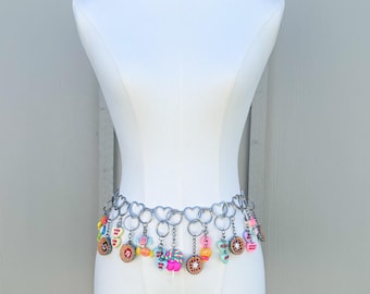 Candy Charm Waist Chain Belt – Kawaii Dessert Body Chain | Festival Jewelry, Rave Outfit, Y2K Charm Belt