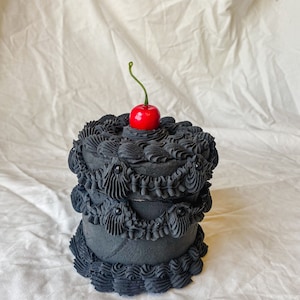 Gothic Matte Black Fake Cake Box