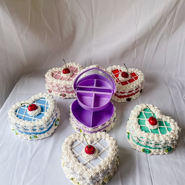 Heart Fake Cake Jewelry Box with Mirror