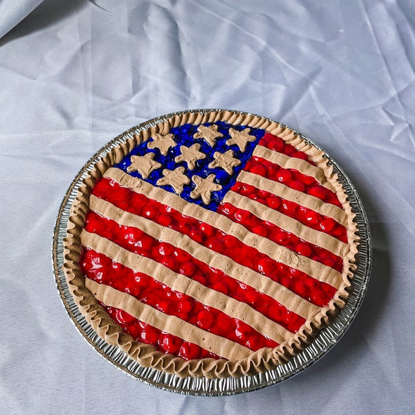 Customizable Fake 8” American Flag Berry Pie