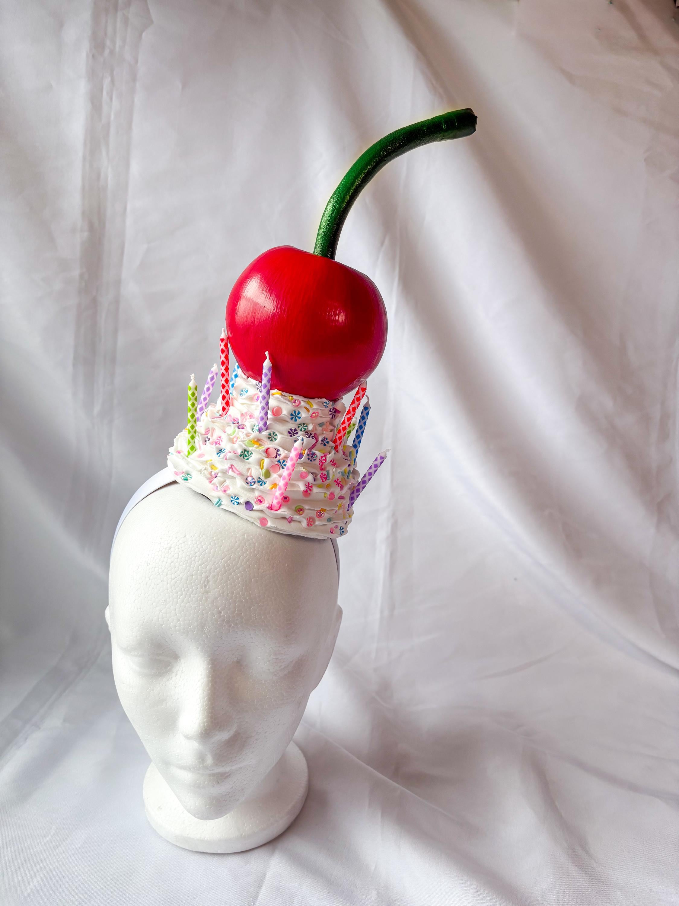 Cherry Whipped Cream Headband | Birthday Dessert Inspired