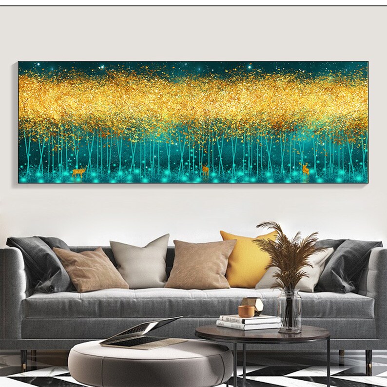 Large Abstract Gold Leaf Oil Painting on Canvasoriginal Etsy