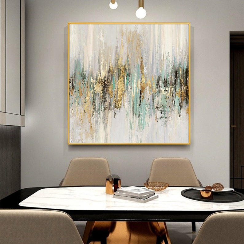 Large Abstract Gold Leaf Texture Oil Painting on Canvas Etsy