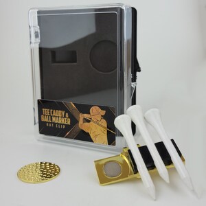 Gold Tee Caddy & Ball Marker Hat Clip