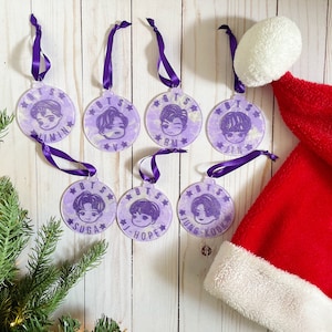 BTS Tiny Tan Heads & Names 2.8&quot; Christmas Ornament