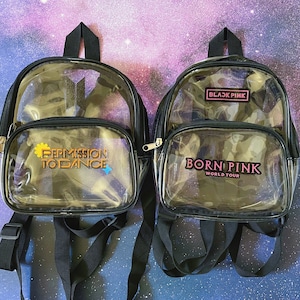 BTS PTD | Blackpink Born Pink Clear Mini Backpack 9&quot;x7.5&quot;x2.8&quot;