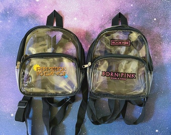 Kpop Group Concerts Clear Mini Backpack 9"x7.5"x2.8"