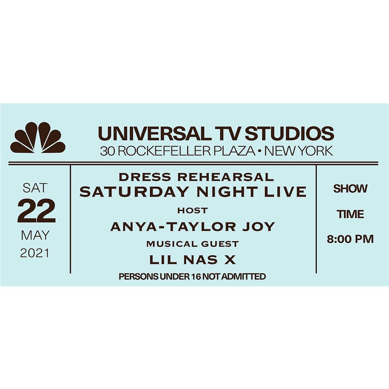 Personalized SNL Ticket Replica Remember Your Favourite Shows or Create