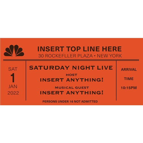 Personalized SNL Ticket Replica Remember Your Favourite Shows Etsy