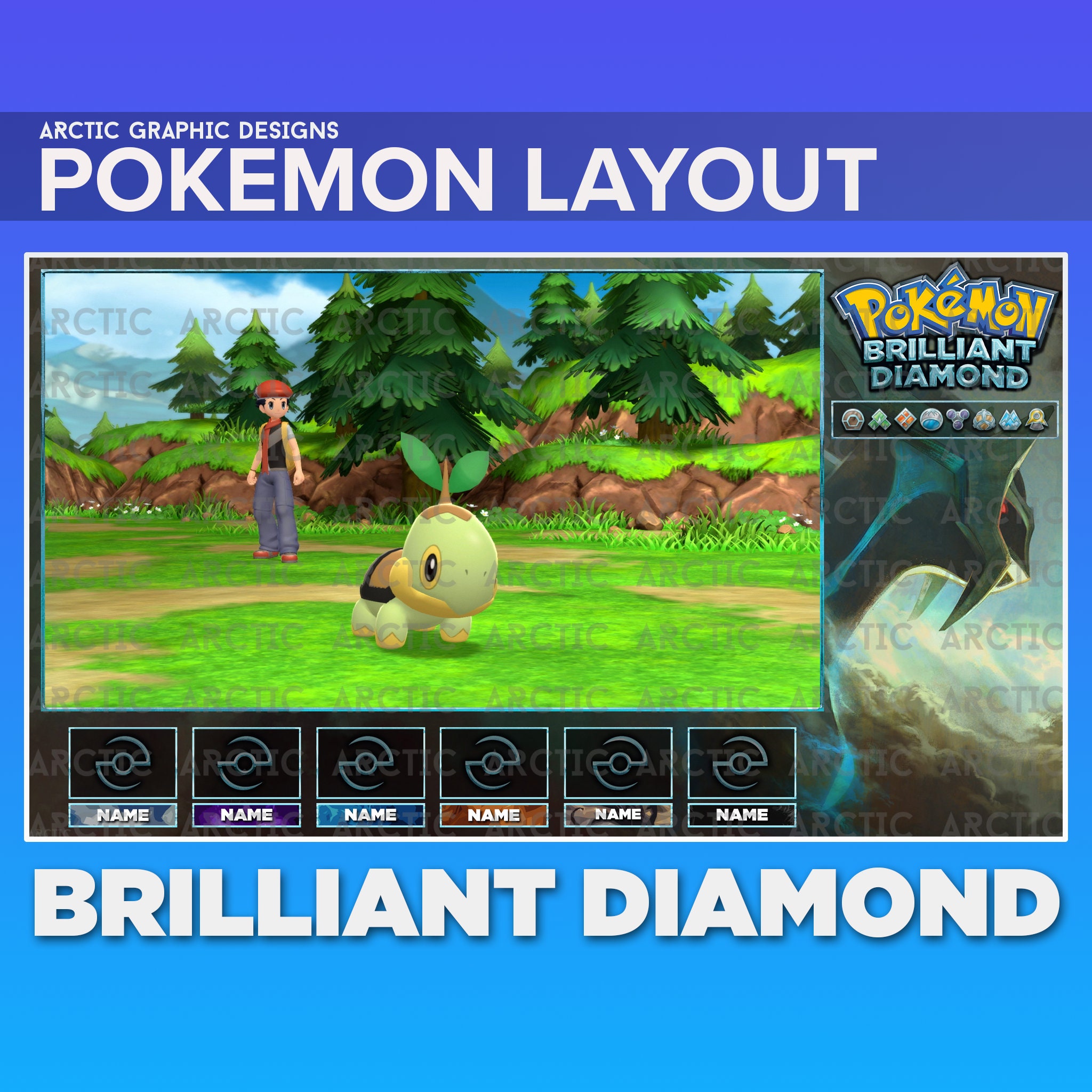 Pokemon Brilliant Diamond Overlay Layout For Youtube Twitch Etsy Ireland