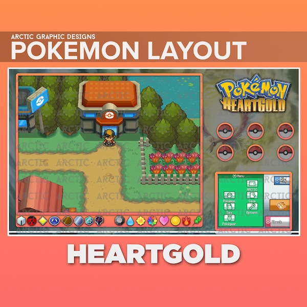 Pokémon HeartGold Overlay/Layout for YouTube/Twitch