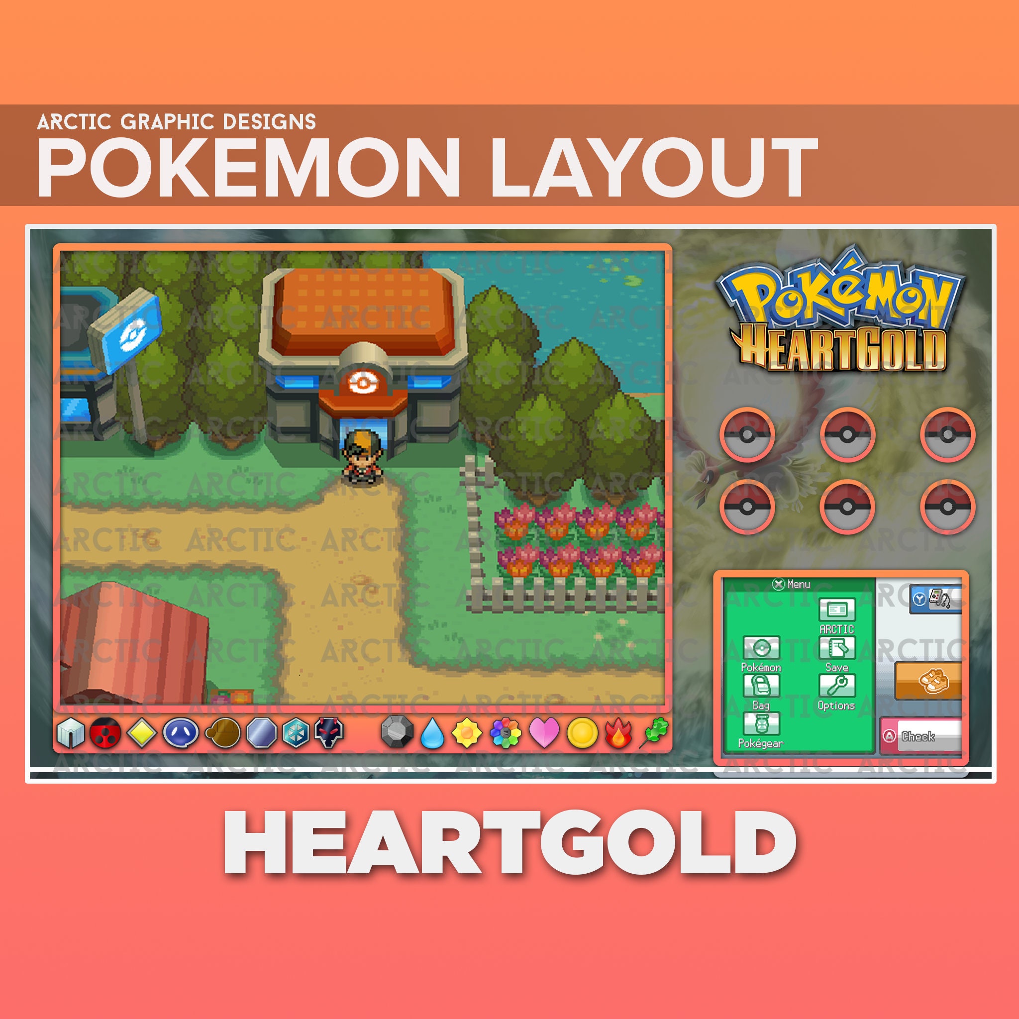 Pokémon Heartgold Overlay/layout for /twitch -  Sweden