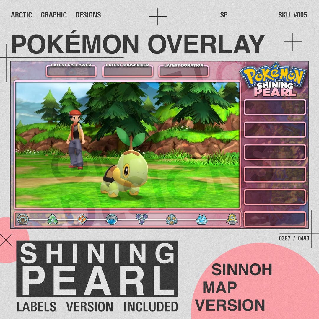 Pokémon Brilliant Diamond Overlay/layout for Youtube/twitch