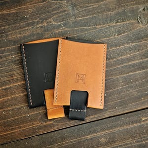 Porte-cartes en cuir fait main : [Compact/léger, épuré/léger, minimaliste/élégant] Porte-monnaie moderne fait main avec accès rapide