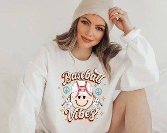 Baseball Vibes, Smiley with hat, DTF file, Sublimation Designs and Instant Digital Downloads, PNG