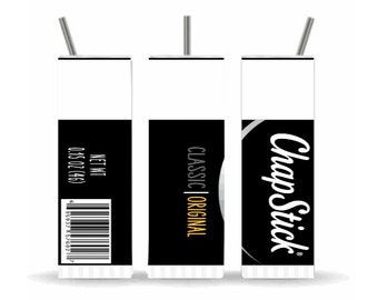 Classic Chapstick, Sublimation Designs, 20 oz Skinny Tumbler, Designs and Digital Downloads