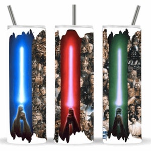 Starwars Collage, Sublimation Designs, 20 oz Skinny Tumbler, Designs and Digital Downloads