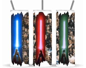 Starwars Collage, Sublimation Designs, 20 oz Skinny Tumbler, Designs and Digital Downloads