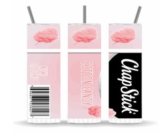 Cotton Candy Chapstick, Sublimation Designs, 20 oz Skinny Tumbler, Designs and Digital Downloads