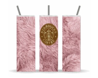 Mauve Fur Starbucks, Sublimation Designs, Coffee Life Messy Bun Tumbler, 20 oz Skinny Tumbler, Designs and Digital Downloads
