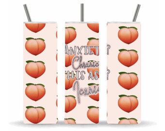 Anxiety, Sublimation Designs, 20 oz Skinny Tumbler, Designs and Digital Downloads