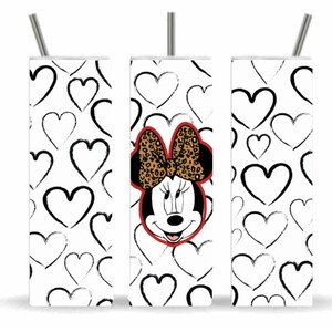 Classic leopard Minnie, 20 oz Skinny Tumbler, Designs and Digital Downloads