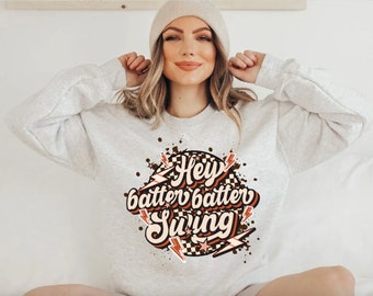 Hey Batter Batter, Swing Batter, Retro, DTF file, Sublimation Designs and Instant Digital Downloads, PNG