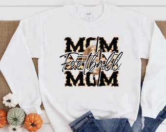 Football Mom, Leopard Print, Sublimation Designs and Instant Digital Downloads,png