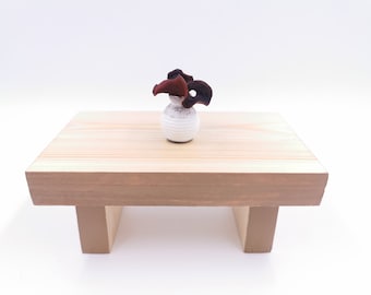 Little Wooden Mini Table Handmade Pine Wood Stool Step Plant Pot Flower Bench Dollhouse Dolls Furniture Fairy Witch Small rustic Altar Decor