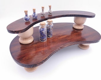 Altar Table Little Natural Pine Wood dark Witch House Decor, Meditation Prayer Shrine, Gift for witches, Buddhist Altar, Two story table