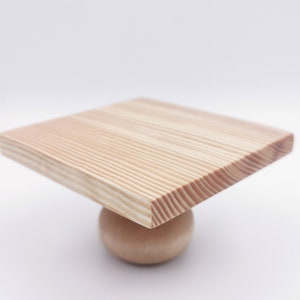 Square little wooden stool, Handmade tabouret step plant pot flower bench children kid child Furniture retro small mini foot rest doll brown