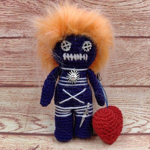 Voodoo Protection Poppet Handmade for Black Magic Removal, Love and Good Energy saving Doll for Gift, Cute Fuzzy Figurine for Spells Rituals