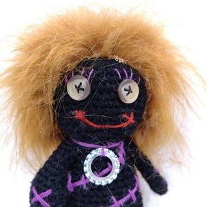 Voodoo Protection Poppet Handmade, Black Magic Removal Voodoo, Good Energy saving Doll for Gift, Cute Fuzzy Figurine for Spells Rituals