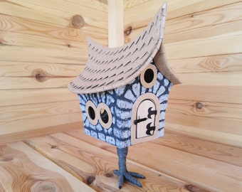 Haus auf Hühnerbein, personalisierte Baba Yaga Hütte auf Hühnerbein, Glücksküche Hexe Zuhause, Original Weihnachtsgeschenk Familie, Wohndekoration