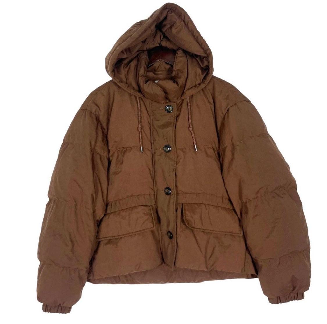 Vintage Uniqlo Brown Puffer Jacket, Japanese Streetwear (size L 
