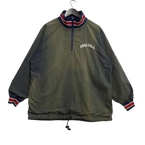 Vintage 90s Coca Cola Jacket Half Zipper Sun Faded Half Zipp Pull Over Coca Cola Brand Streetwear Size L