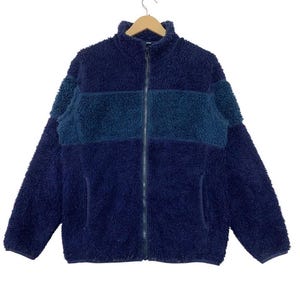 Vintage Fleece Sherpa Jacket Uniqlo Japanese Brand Full Zipper Designer Japan Brand Streetwear Size M