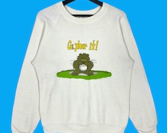 Sudadera de golf vintage Fruits of Loom Gopher It de los años 90 (talla S)