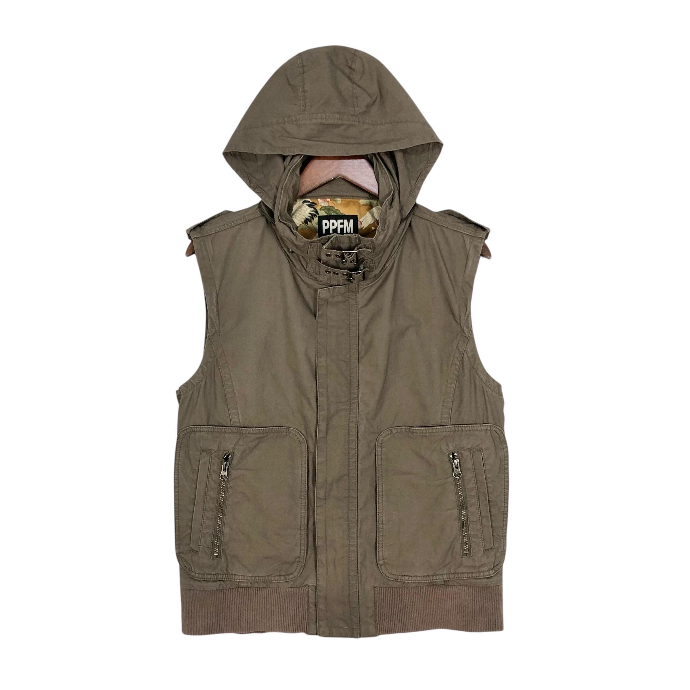 ジャケット・アウター vintage ppfm hoodie design vest Vintage PPFM Japanese Brand Embroidered Mini Skull Logo