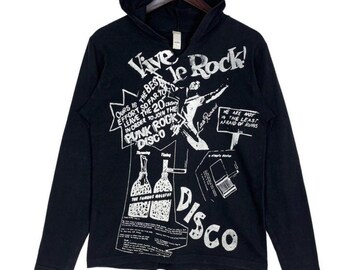 Vintage Seditionaries Vive Le Rock Disco Repro Long Sleeve Hoodie Sweatshirt Punk Rock Band Tee Size S