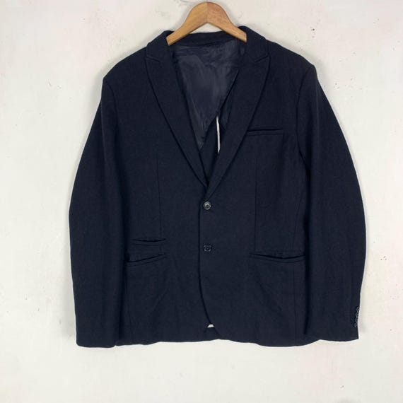 Armani Exchange, Vintage Armani Exchange Coat Blazer Double Breasted Button Up Designer Jacket Navy Size M