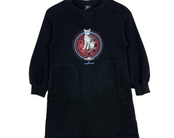 Vintage Undercover GU Big Logo Sweatshirt Dress - Japanese Designer Brand Size S