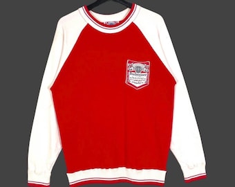 Vintage 89s Budweiser Sweatshirt Crewneck Single Pocket Sweatshirt Jumper Size M