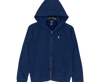 Vintage Y2K Polo Ralph Lauren White Zip up Hoodie Sweatshirt Size
