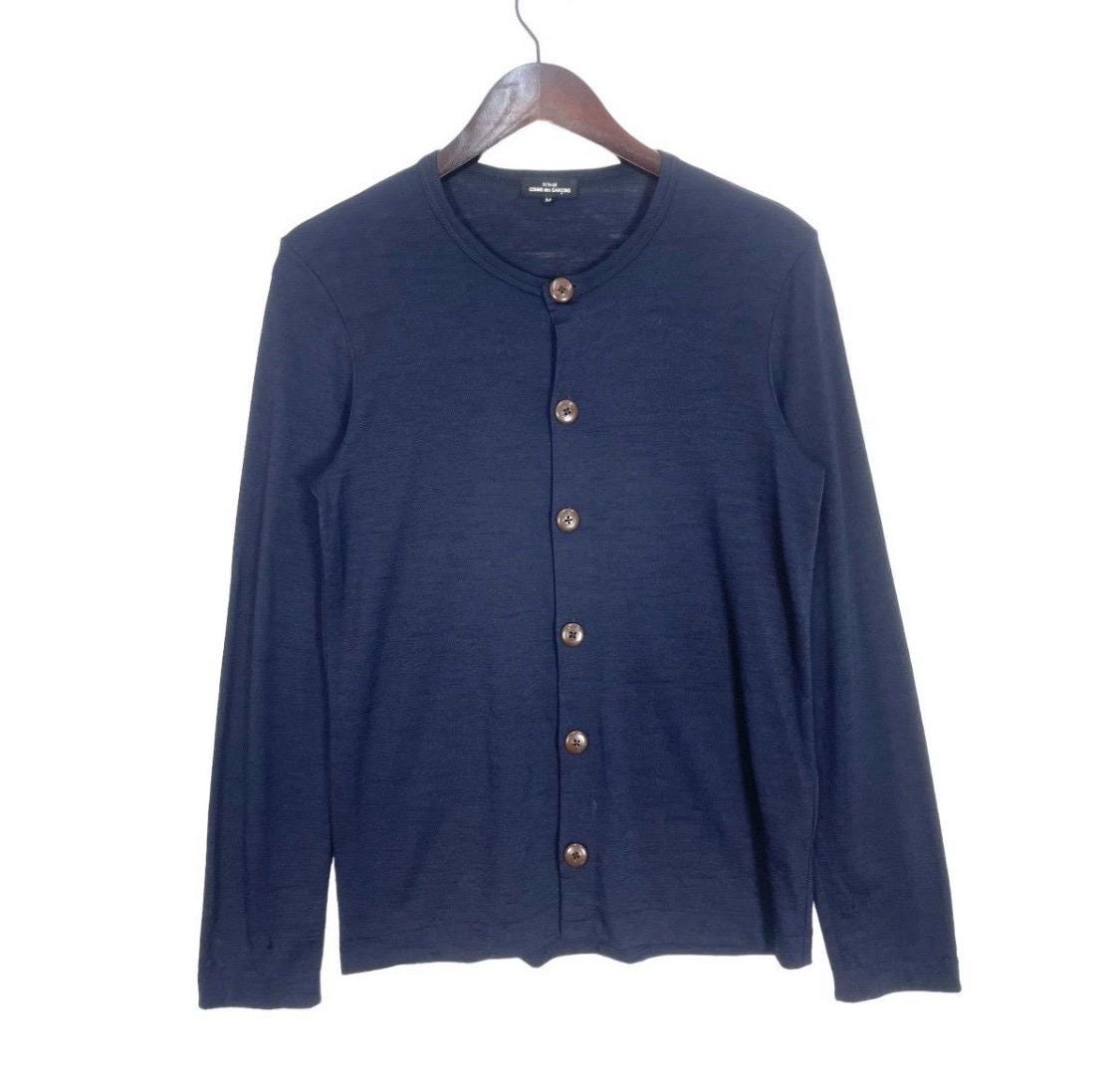Tricot Comme Des Garcons Cardigan Women Button up Navy Japanese
